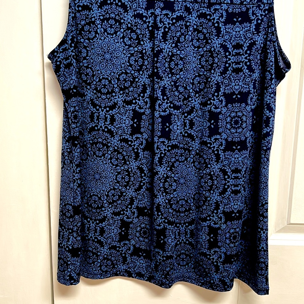 Croft & Barrow Black Blue Paisley Print Sleeveless Top Size M - Picture 6 of 12